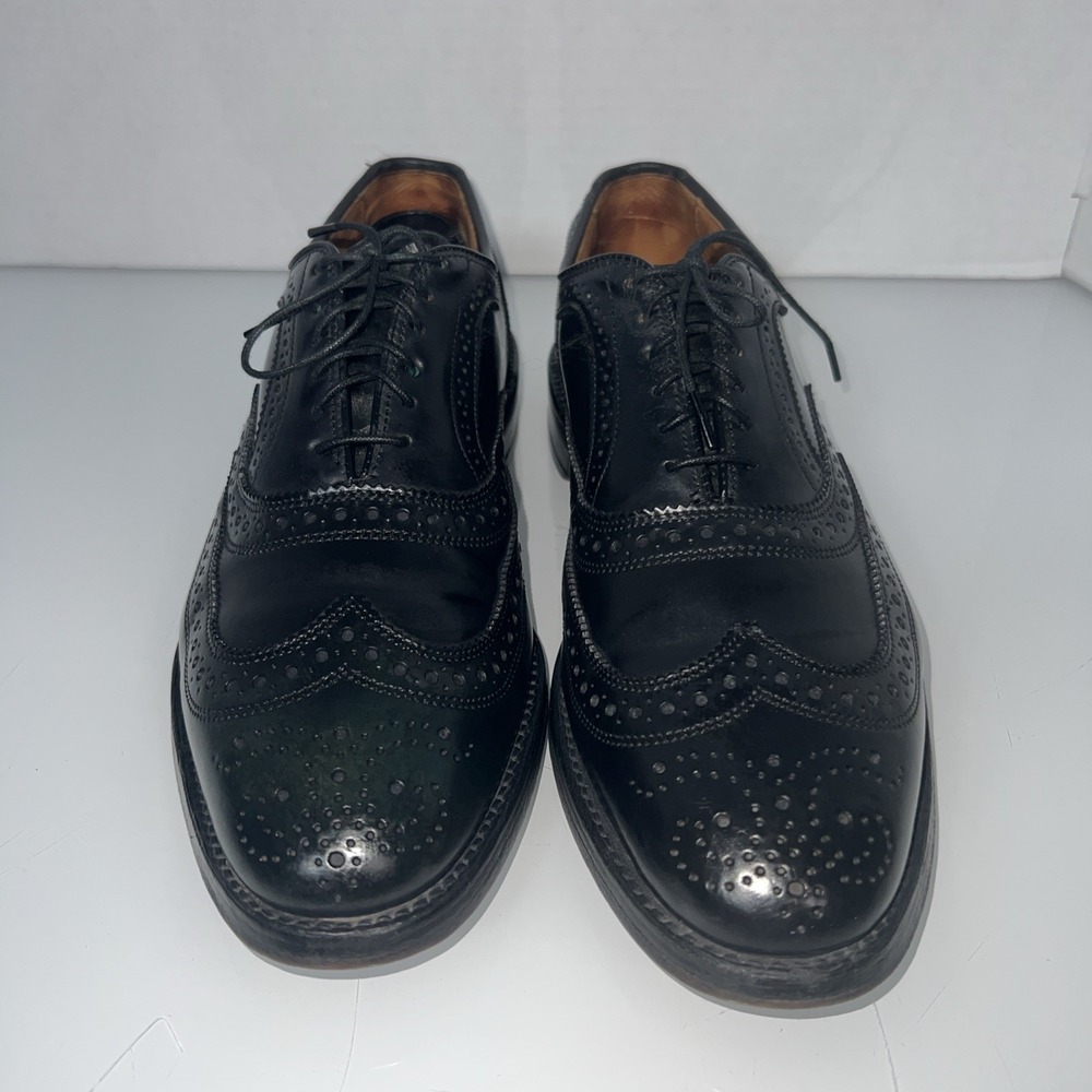 Allen Edmonds 'Cambridge' Black Shell Cordovan Wingtip Shoes 8.5C Made in USA